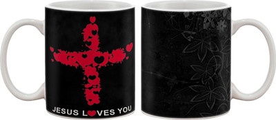 Artifa Jesus Loves You Porcelain, Ceramic Mug 350 ml Artifa Jesus Loves You Porcelain, Ceramic Mug 350 ml