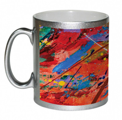 55% OFF on AMY Colorful Abstrack Lines Art Design Ceramic Mug 325 ml