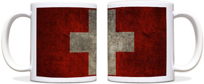 60% OFF on ShopMantra Switzerland Flag Black Ceramic Mug 300 ml