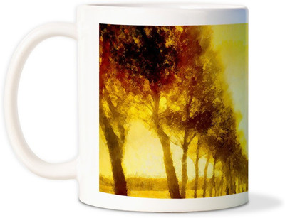 87% OFF on AMY Tree Pattern Beauty Ceramic Mug