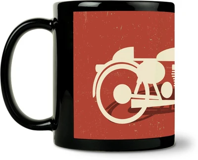 45% OFF on ShopMantra Retro Motorcycle Ceramic Mug 300 ml