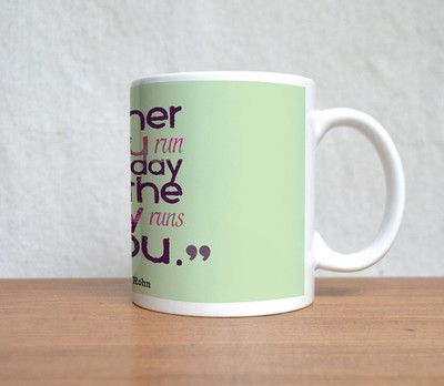 60% OFF on StyBuzz Either You Run The Day Porcelain Mug 300 ml