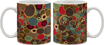 15% OFF on Artifa Grunge Circles Porcelain, Ceramic Mug 350 ml