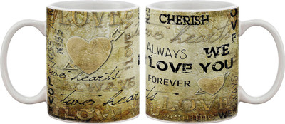 15% OFF on Artifa Vintage Love Art Porcelain, Ceramic Mug 350 ml