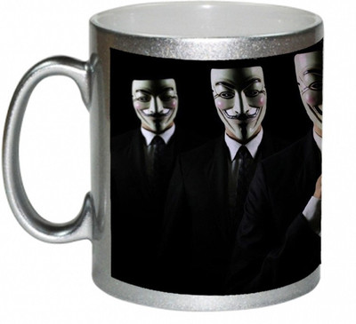 70% OFF on AMY 3D Cool Anonymous Coffee Ceramic Mug 325 ml