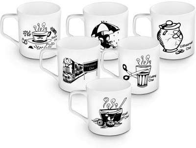 Happily Unmarried Special Wali Chai Ceramic Mug 250 ml, Pack of 6 Happily Unmarried Special Wali Chai Ceramic Mug 250 ml, Pack of 6