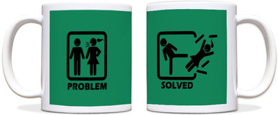 60% OFF on ShopMantra Problem Solved Black Ceramic Mug 300 ml