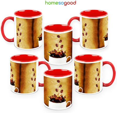 41% OFF on HomeSoGood Coffee Beans In Coffee QTY 6 Ceramic Mug 325 ml, Pack of 6 41% OFF on HomeSoGood Coffee Beans In Coffee QTY 6 Ceramic Mug 325 ml, Pack of 6