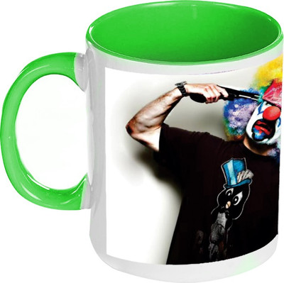 58% OFF on AMY Sad Clown Inside Green Coffee Ceramic Mug 325 ml