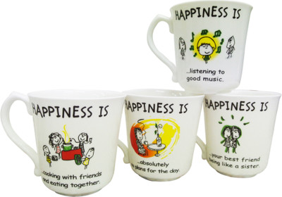 28% OFF on Happiness is 5 Bone China Mug 300 ml, Pack of 4 28% OFF on Happiness is 5 Bone China Mug 300 ml, Pack of 4