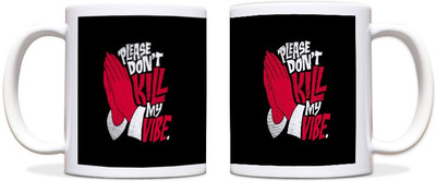 60% OFF on ShopMantra Don'T Kill My Vibe Black Ceramic Mug 300 ml