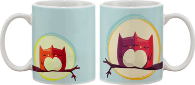 15% OFF on Artifa Owls In Love Porcelain, Ceramic Mug 350 ml