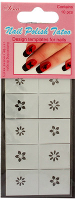 40% OFF on Nail Sina Nail Polish Design Templates Tatoo NPT 6 Silver