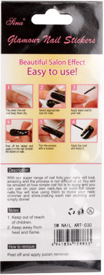 40% OFF on Nail Sina Glamour Nail Stickers SM NAIL ART-032 Black 40% OFF on Nail Sina Glamour Nail Stickers SM NAIL ART-032 Black