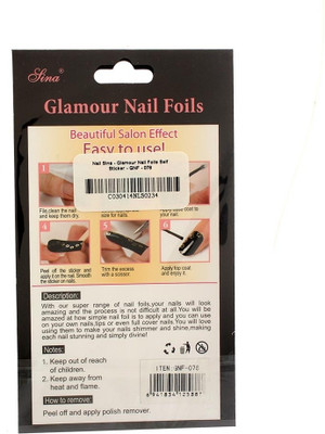 40% OFF on Nail Sina Glamor Nail Foils Self Sticker GNF 78 Multicolor