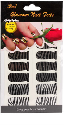 40% OFF on Nail Sina Glamour Nail Foils GNF-207 Black & Grey