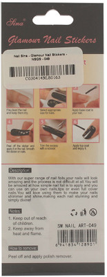 40% OFF on Nail Sina Glamour Nail Stickers NSGS 49 Multicolor