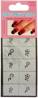 40% OFF on Nail Sina Nail Polish Design Templates Tatoo NPT 9 Silver