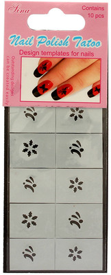 40% OFF on Nail Sina Nail Polish Design Templates Tatoo NPT 19 Silver