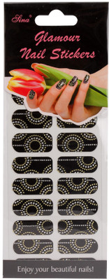 40% OFF on Nail Sina Glamour Nail Stickers SM NAIL ART-037 Black