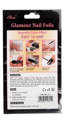40% OFF on Nail Sina Glamour Nail Foils GNF-211 Black