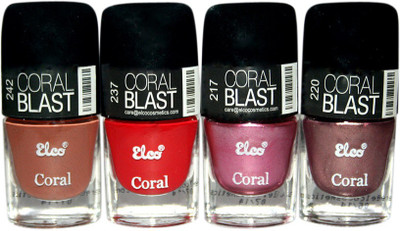 37% OFF on Elco Coral Nail Polish - Pack Of 4 24 ml Caramel Brown, Blood Red, Gloss Pink, Mettalic Copper 37% OFF on Elco Coral Nail Polish - Pack Of 4 24 ml Caramel Brown, Blood Red, Gloss Pink, Mettalic Copper