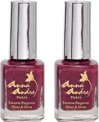 14% OFF on Anna Andre Paris Set of 2 Nail Polishes 9 ml 80017 Pompeii Purple