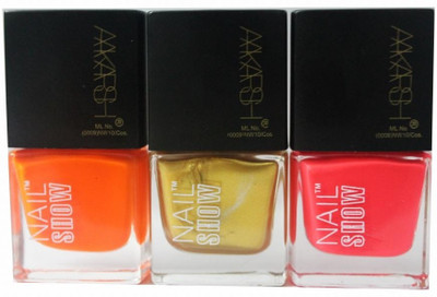 11% OFF on Aakarsh Nail Show - Set of 3 Nail polish - Baby Doll 9.9 ml Multicolor