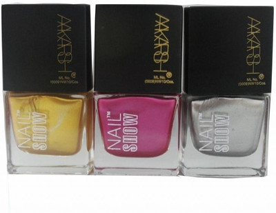 11% OFF on Aakarsh Nail Show - Set of 3 Nail polish - Bling 9.9 ml Multicolor 11% OFF on Aakarsh Nail Show - Set of 3 Nail polish - Bling 9.9 ml Multicolor