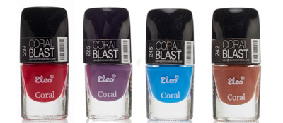 37% OFF on Elco Coral Nail Polish - Pack Of 4 24 ml Blood Red, Lilac Purple, Sky Blue, Caramel Brown 37% OFF on Elco Coral Nail Polish - Pack Of 4 24 ml Blood Red, Lilac Purple, Sky Blue, Caramel Brown