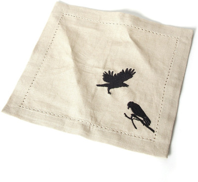 CherryTin Beige, Black Set of 6 Napkins CherryTin Beige, Black Set of 6 Napkins