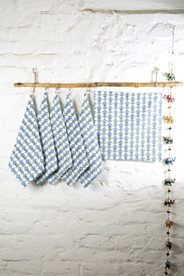 Ocean Home Store Blue Set Of 6 Napkins - NAPE995TYJSBBEZN