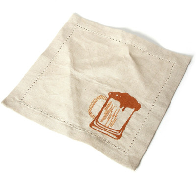 CherryTin Beige, Orange Set of 12 Napkins CherryTin Beige, Orange Set of 12 Napkins
