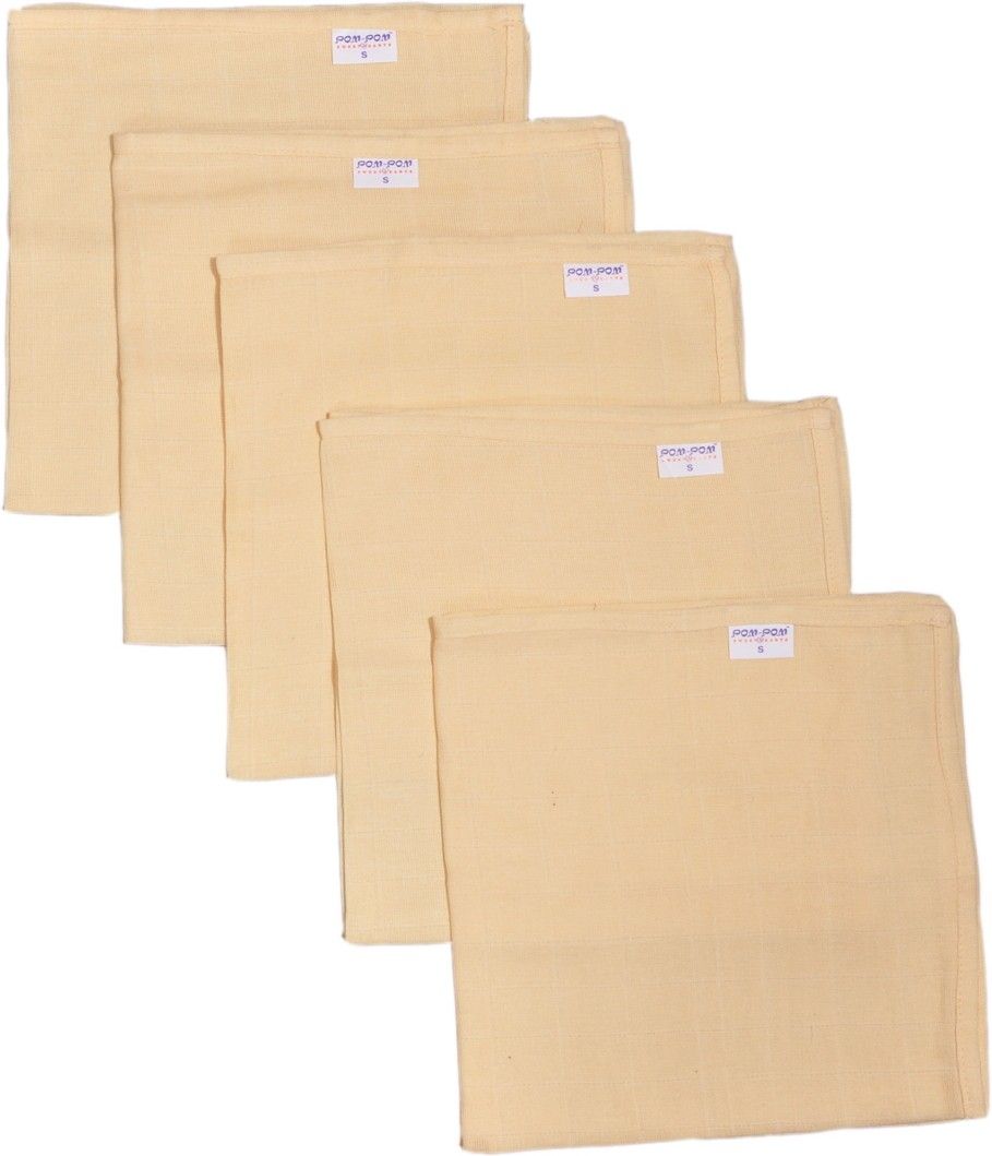 10% OFF on Pompom Sweethearts Square Cotton Muslin Nappy Set Of 5 77 X77