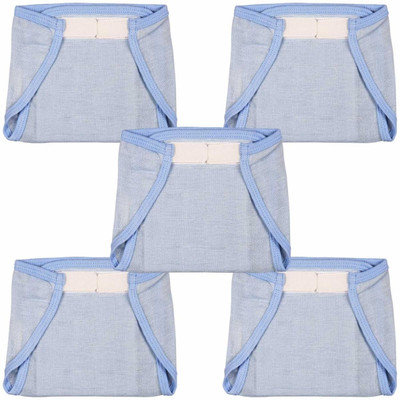 Ollington St. Collection Muslin Nappies With Velcro - Blue Large Ollington St. Collection Muslin Nappies With Velcro - Blue Large