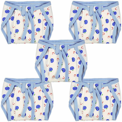 Ollington St. Collection Interlock Tyeing Nappies With Muslin Foam Liner - Blue Medium