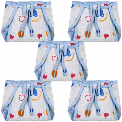 Ollington St. Collection Muslin Tying Nappies Color Printed - Blue Small Ollington St. Collection Muslin Tying Nappies Color Printed - Blue Small