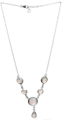 Exotic India Moonstone Sterling Silver Necklace
