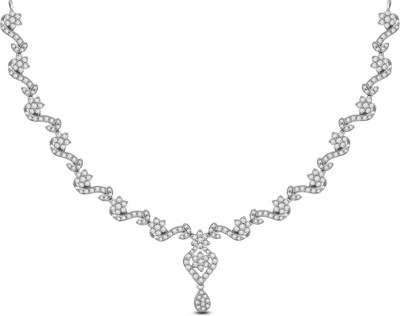 50% OFF on Ciemme 7.07 Ct Unusual Floral Cubic Zirconia Sterling Silver Necklace