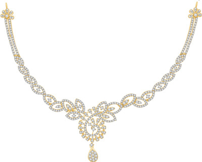 50% OFF on Ciemme 5.62 CT Impressive Designed Cubic Zirconia 18K Yellow Gold Plated Silver Necklace