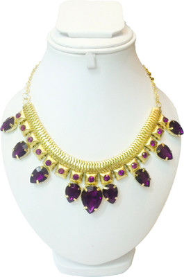 92% OFF on FashBlush Gemstone Swish Alloy Necklace