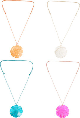 Voylla Voylla Combo Set Of 4 Statement Neckpieces With Floral Motif Plastic Necklace