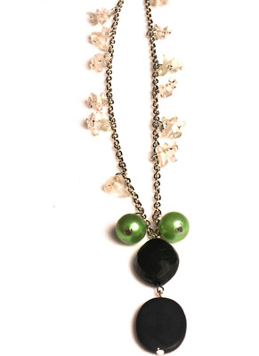 The Vanca Acrylic, Metal, Glass Necklace The Vanca Acrylic, Metal, Glass Necklace