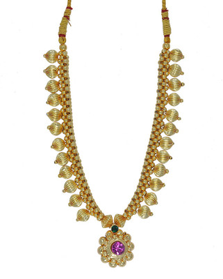 60% OFF on Womens Trendz Kolhapuri Saaj Thushi Crystal Yellow Gold Plated Alloy Necklace