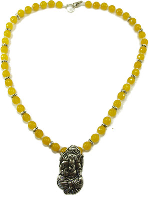 10% OFF on Mangai Agate Alloy, Silver Necklace