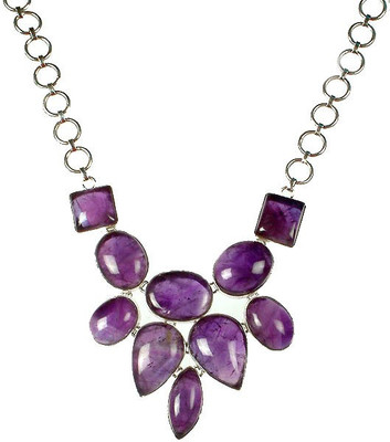 Exotic India Stylish Amethyst Sterling Silver Necklace Exotic India Stylish Amethyst Sterling Silver Necklace