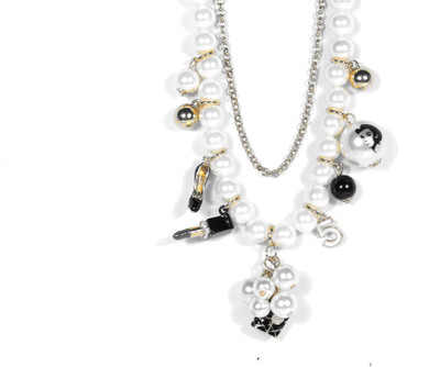 Sarah Sarah White color Designer Pearl Necklace Rhodium Plated Metal Necklace Sarah Sarah White color Designer Pearl Necklace Rhodium Plated Metal Necklace