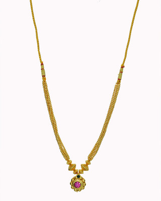 65% OFF on Womens Trendz Saaj Ghat Jhondhal Pot Crystal Yellow Gold Plated Alloy Necklace