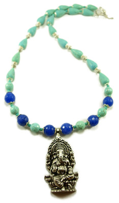 13% OFF on Mangai Agate Alloy, Silver Necklace