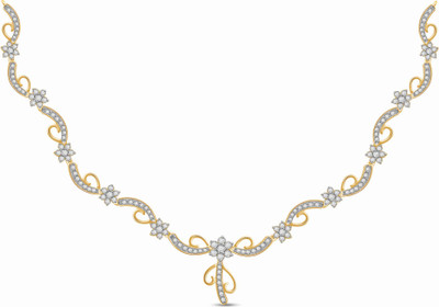 65% OFF on Ciemme 2.81 CT Glorious Cluster Cubic Zirconia 18K Yellow Gold Plated Silver Necklace